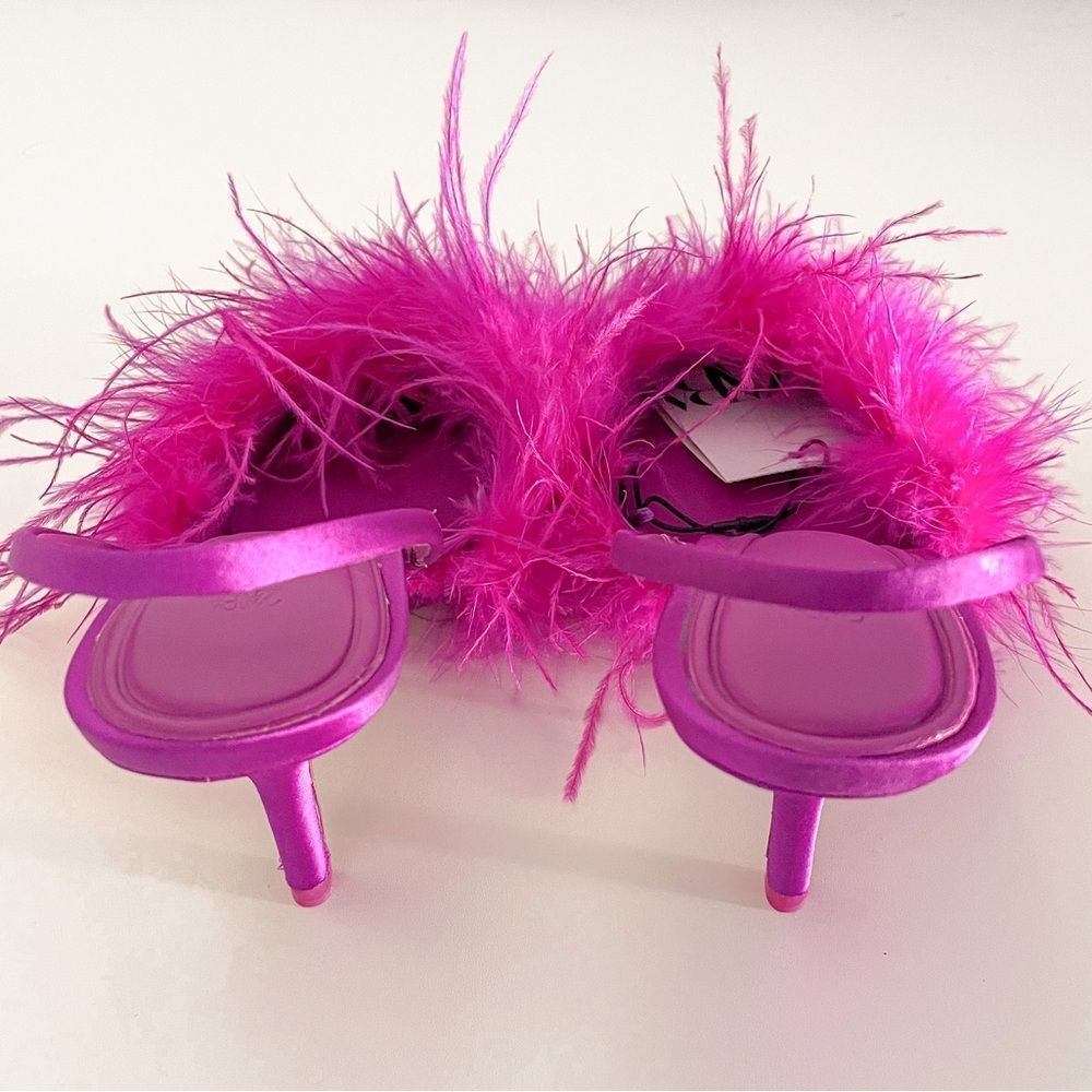 ❤️‍🔥Zara feathered fabric heeled shoes 038/42 - Picture 11 of 16